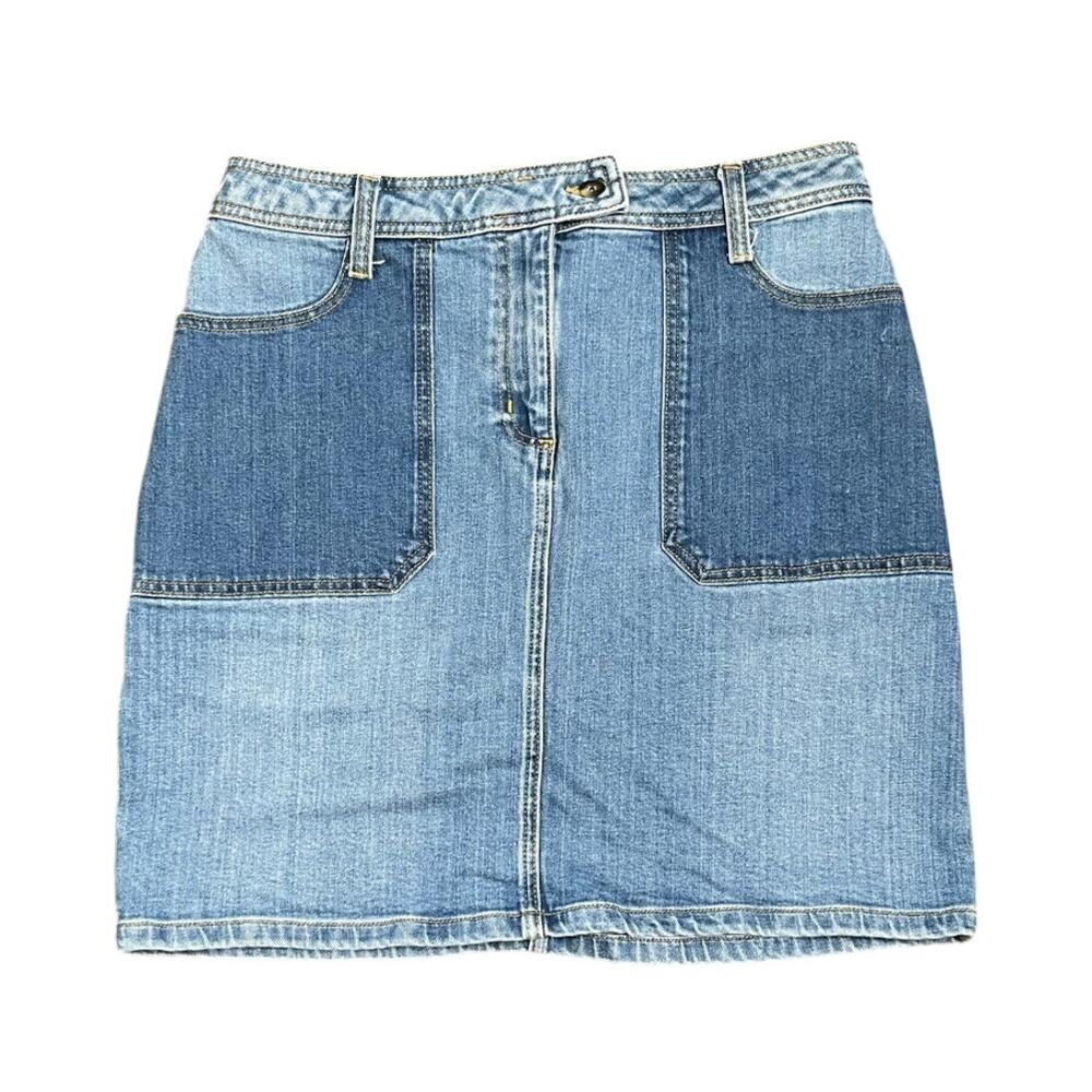 Boden Cavendish Denim Mini Skirt with contrast pockets 14R